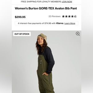 Burton Avalon Bib Gore-Tex  size M